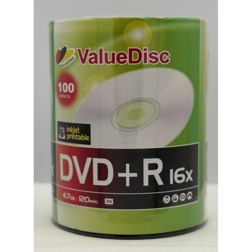 (100) ValueDisk DVD+R 16x - 4.7GB - 120 Min - Brand New!